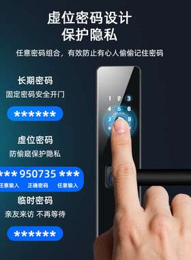 【防盗门】T09智能锁智能指纹密码刷卡公寓锁通通锁