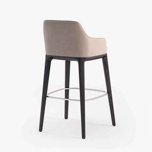 意式极简白蜡木吧台椅家用岛台椅酒店前台椅酒吧民宿设计师款吧椅