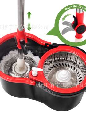 佰宁拖把桶旋转拖把杆通用免手洗拖把家用一拖懒人拖地墩布桶拖布