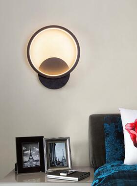 卧室床头led壁灯简约现代时尚圆形个性艺术客厅走廊过道灯具2025