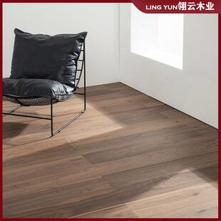 高端黑胡桃纯三层实木复合地板新中式ENF级1.9米大板地暖锁扣家装