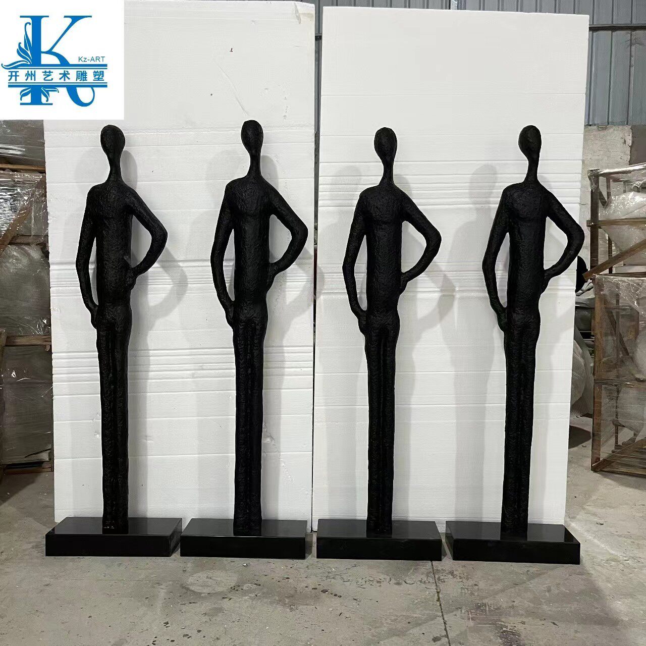 批量制作玻璃钢抽象肌理人物售楼处样板间酒店大堂展厅玄关软装