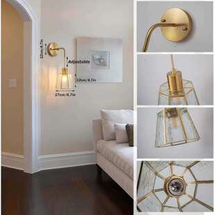 跨境客厅卧室走廊壁灯可配RGB变色调光灯泡充电灯泡造型玻璃壁灯