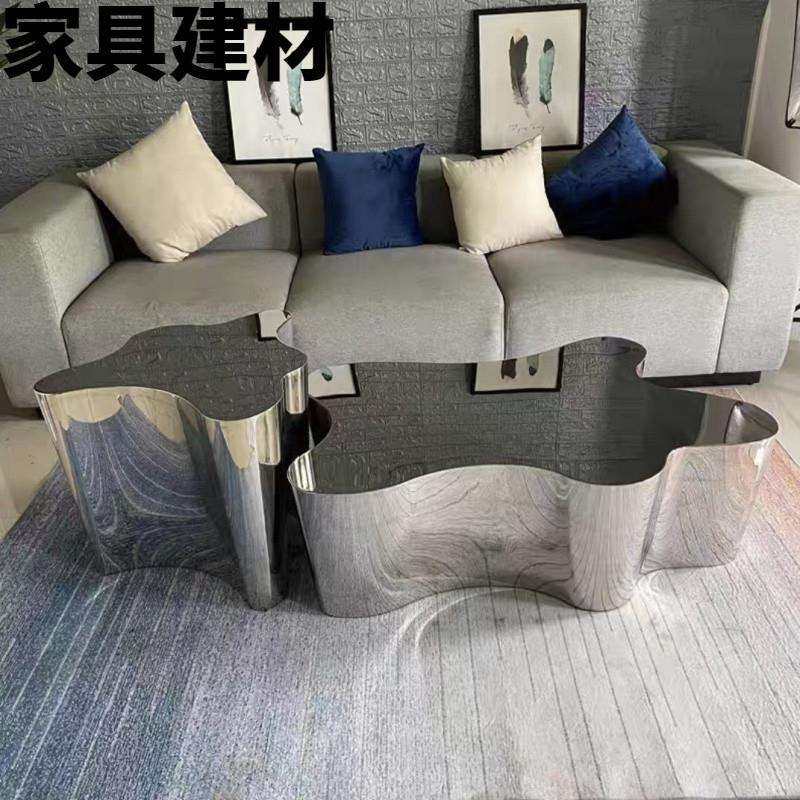 ShJ不锈钢镜面色轻奢客厅茶桌艺术茶几咖啡桌不规则极简创意异形,鲜花速递/花卉仿真/绿植园艺,割草机/草坪机,淘宝优惠券,粉丝福利购,淘宝优惠卷