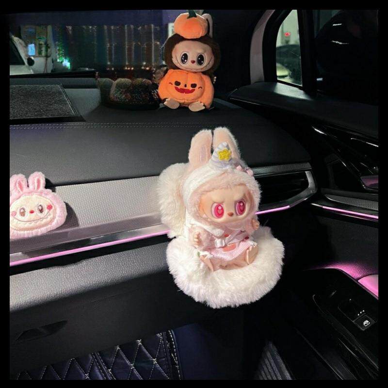 labubu安全座椅摆件拉布布出风口装饰车载娃娃公仔玩偶摆件沙发椅