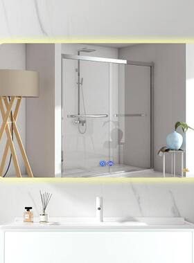 洗手间发光led灯带隐藏防雾智能镜酒店卫生间方形壁挂浴室镜子