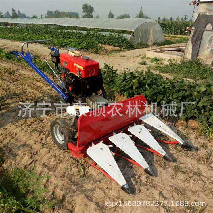 小麦水稻割晒机视频 前置艾草紫割晒机 多功能四轮带圆盘式割草机