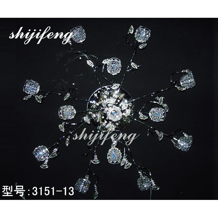 ceiling lamp枝型田园咖啡厅服装店灯餐厅客厅卧室铁艺水晶吸顶灯