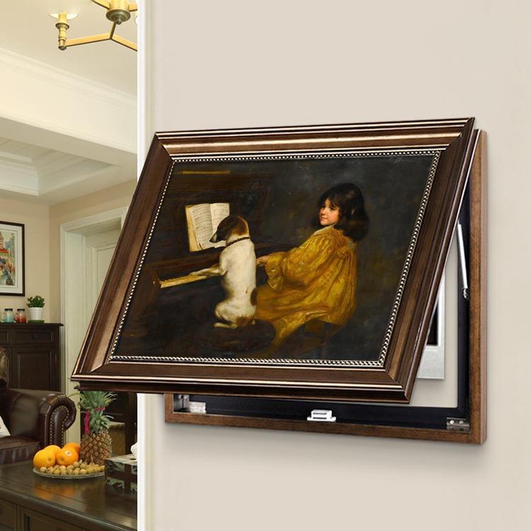 法式复古电表箱装饰画2024新款餐厅配电箱遮挡挂画电闸盒免打孔