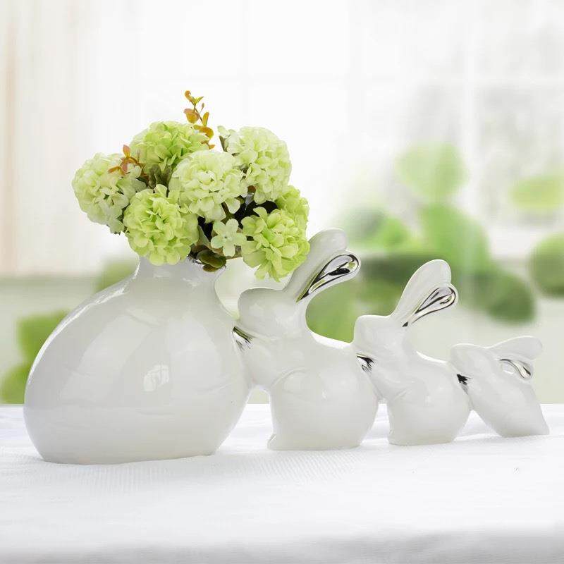 跨境爆款轻奢花瓶桌面摆件茶几客厅摆件创意家居装饰陶瓷花瓶