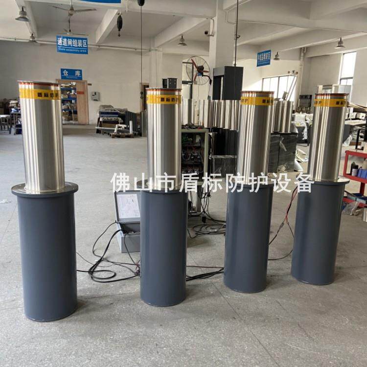 景区人行道防冲撞设施 不锈钢制品现货防撞升降路障 电动升降车档