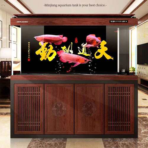 闽江鱼缸客厅家用大型底过滤水族箱超白玻璃龙鱼缸1.5米1.8米鱼缸
