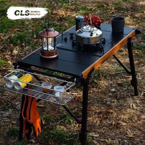 CLS户外IGT折叠桌露营便携移可升降拓展铝板桌移动厨房野餐烧烤桌