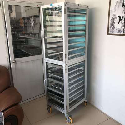 风和日丽18层铝合金台车MY74111封闭式平台车烤盘车烤盘架饼盘车