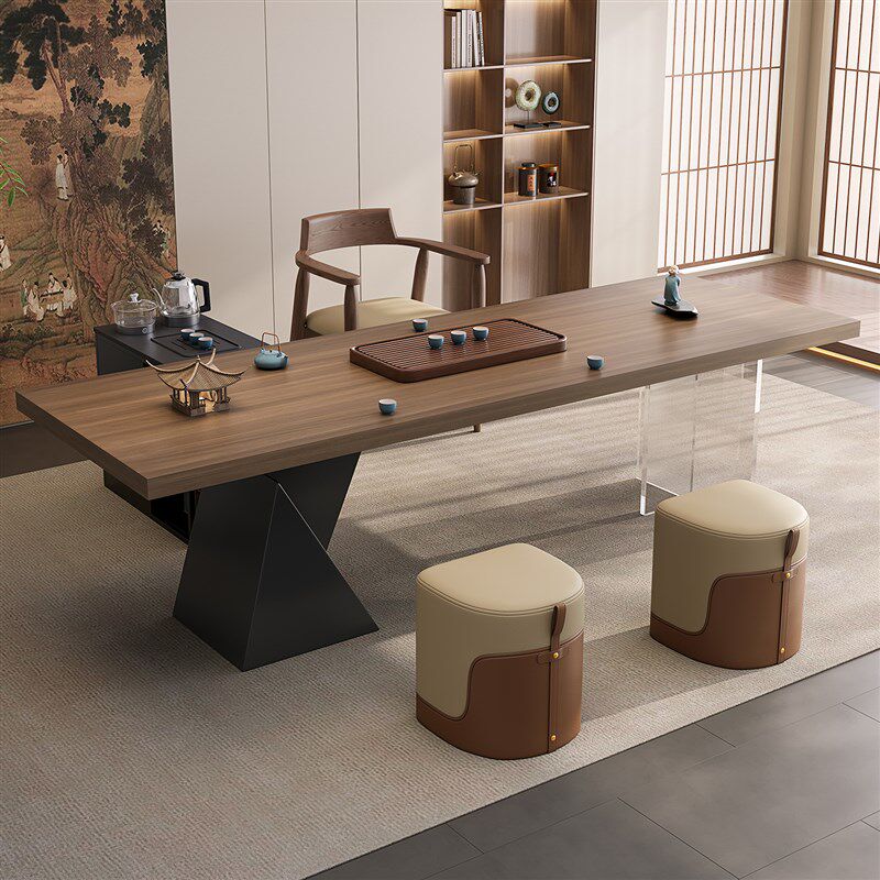 现代简约实木茶桌椅组合2025新款办公室M客厅家用功夫大板泡茶台