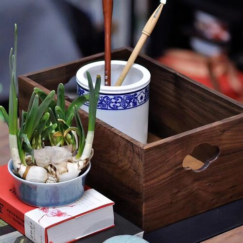 北美黑胡桃木实木茶m几收纳盒首饰储物盒茶具杯子置物盒收纳展示