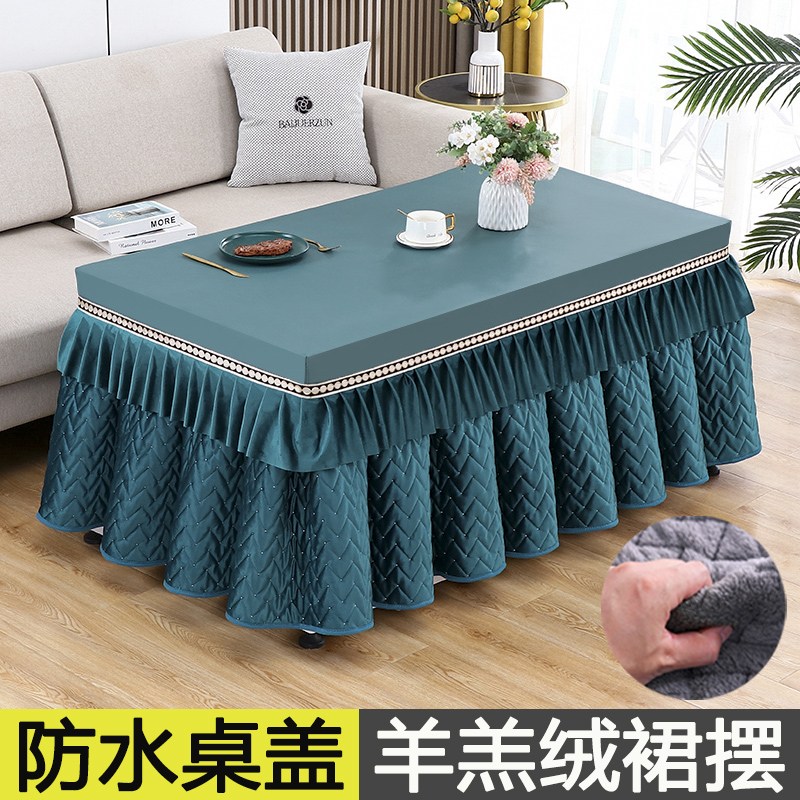 烤火桌罩套冬季加厚加绒长方形茶几桌布烤火罩烤火V被电炉罩套新
