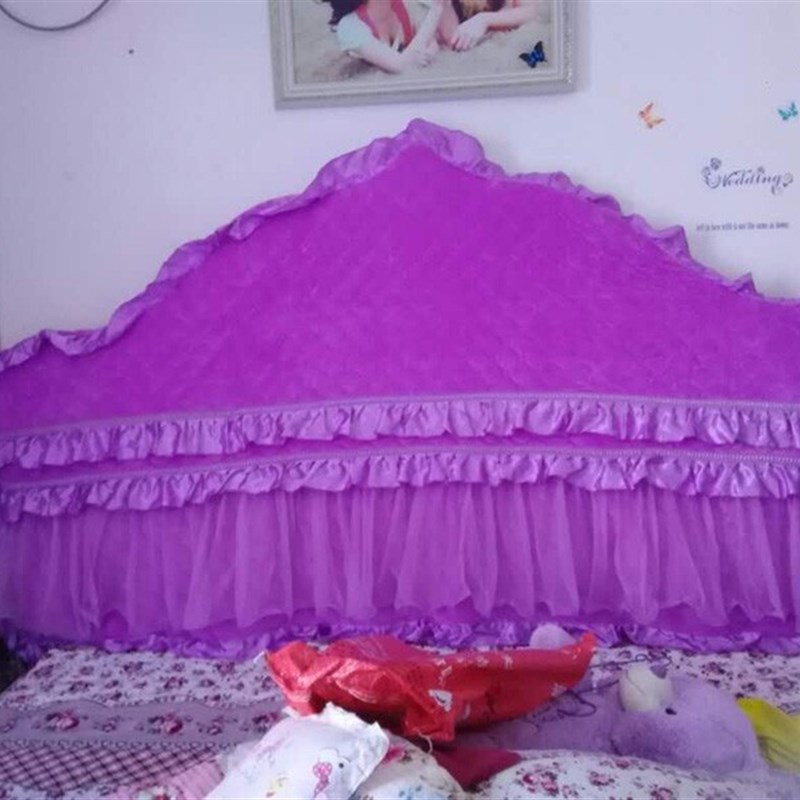 淡香布艺定制 夹棉m加厚水晶绒床头套 欧式弧形布艺实木真皮床头