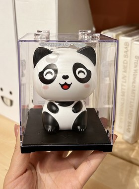 太阳能熊猫摆件自动摇头家居装饰品送礼J佳品桌面摆件可爱汽车内