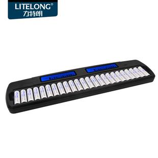 力特朗5号充电电池充电器KTV话筒24槽智能液晶快速充电器J24套装