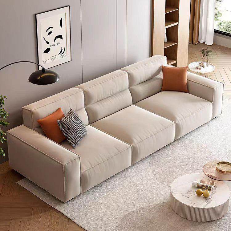 意式科技布沙发客厅奶油风小户型现代简约高靠背直排豆腐块沙jω,住宅家具,布艺沙发,淘宝优惠券,粉丝福利购,淘宝优惠卷