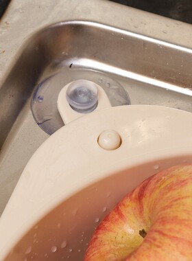 厨房水槽三角沥水篮吸盘式洗菜盆过滤水置物架洗碗池抹布收纳挂篮
