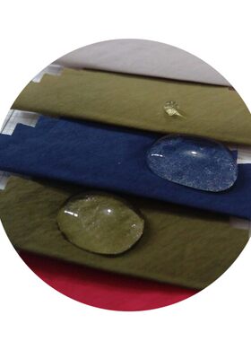 宝宝羽绒服布料面料【40D皱】消光水洗绉纹尼龙绉防水轻薄风衣料