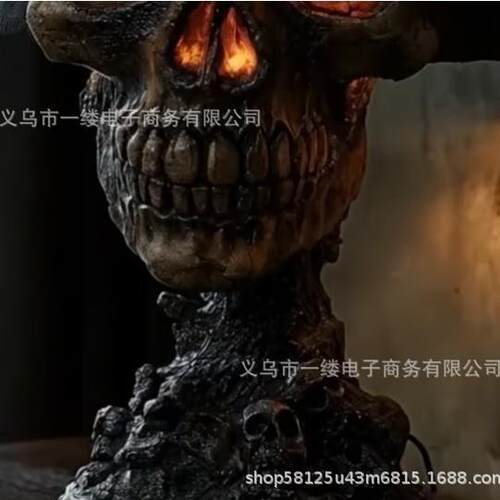 跨境新品万圣节Skull Light骷髅灯庭院灯树脂鬼节花园装饰工艺品