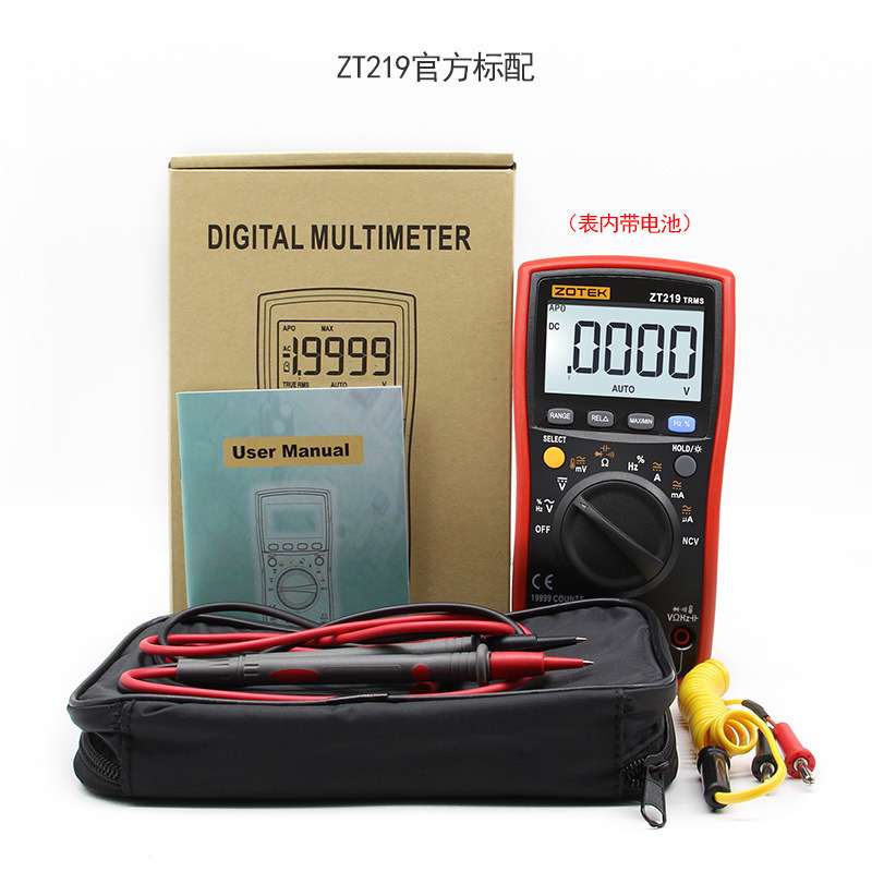 众仪 ZT219四位半自动量程数显高精度万用表可测NCV智能防烧zoyi