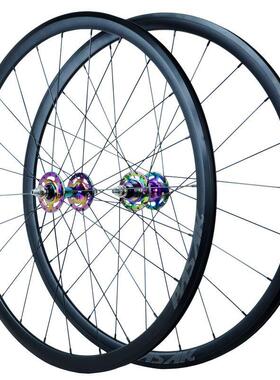 自行车轮组 700C死飞轮组 前后培林花鼓活飞 倒骑单速固定齿Fixie