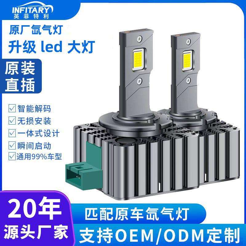 双铜管汽车led大灯直插式D2Sled灯泡D4Sled汽车灯改装led汽车大灯