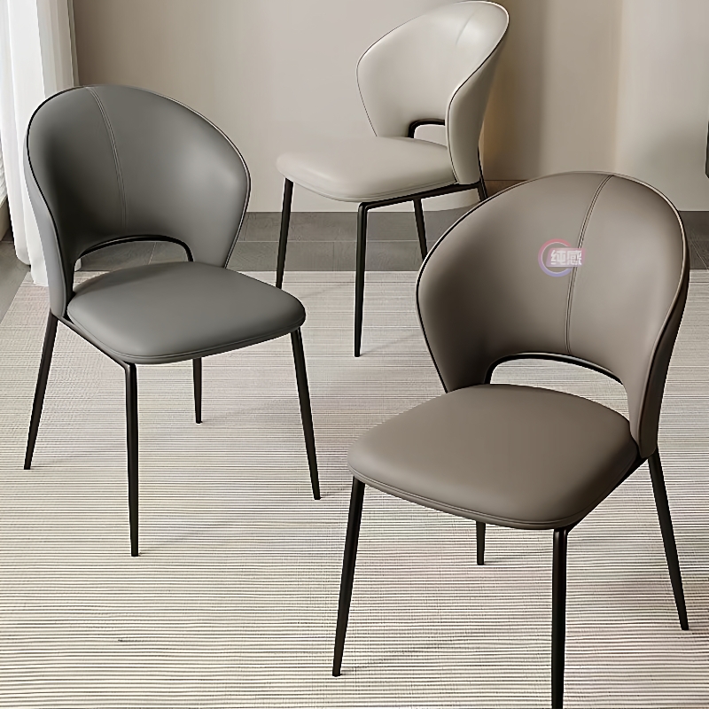 北欧轻奢设计师高级家用餐椅用意椅子餐桌椅简约现代皮质靠背椅子