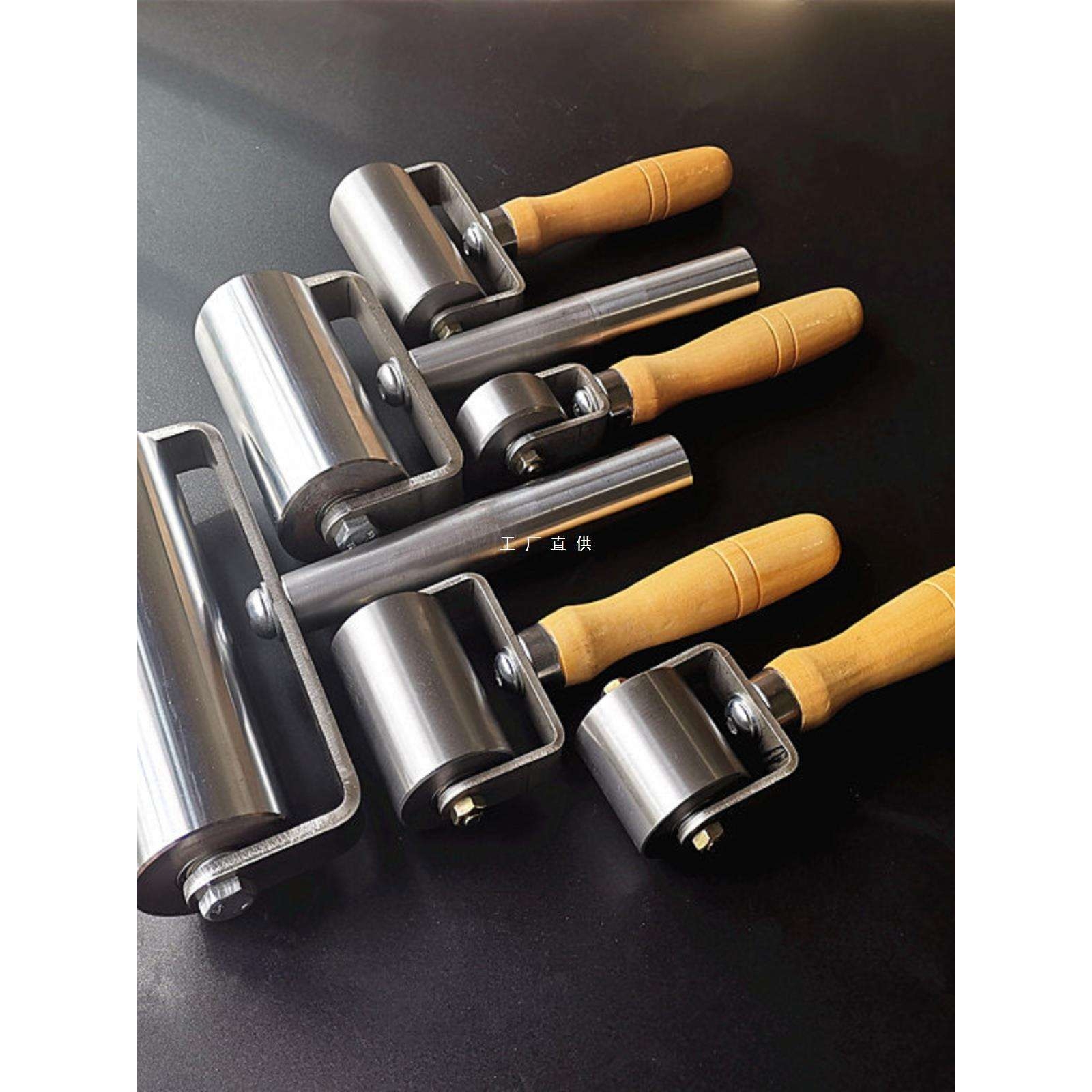 不锈钢压轮双轴承实心压辊防水卷材皮革压边铁滚轮自粘贴纸排气泡