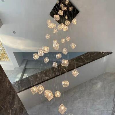 楼梯吊灯简约现代Loft复式楼客餐厅别墅创意北欧旋转楼梯间长吊灯