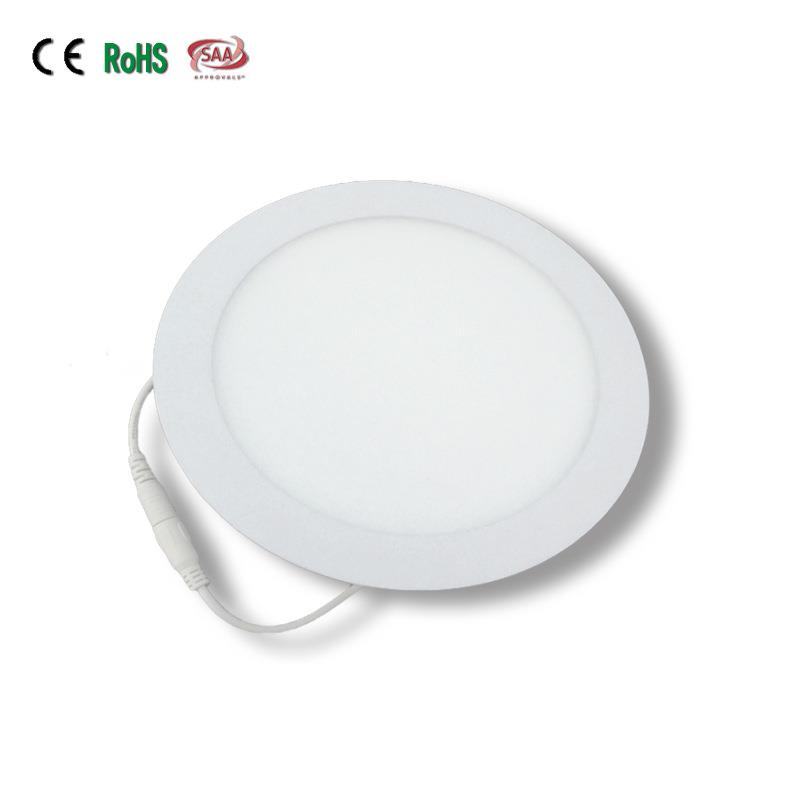 可供应出口led嵌入式面板灯12W柔和侧发光圆形小面板灯高亮光筒灯