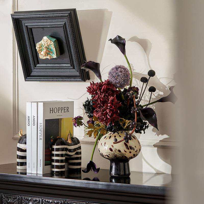 法式奶油风家居软装芬顿花瓶艺术品果盘咖啡厅装饰画摆件氛围布置