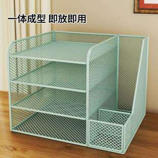 办公室桌面文件收纳盒办公A4纸资料多层置物架文件框文件夹收纳箱