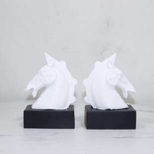 欧式经典半身马头办公桌书靠装饰用品样板房摆件树脂工艺马头书档