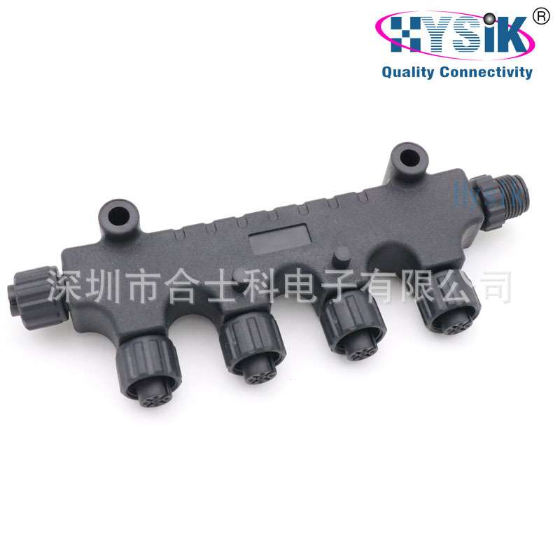 NMEA2000 T型连接器 A-Code 5芯 船舶防水分支器航空插头