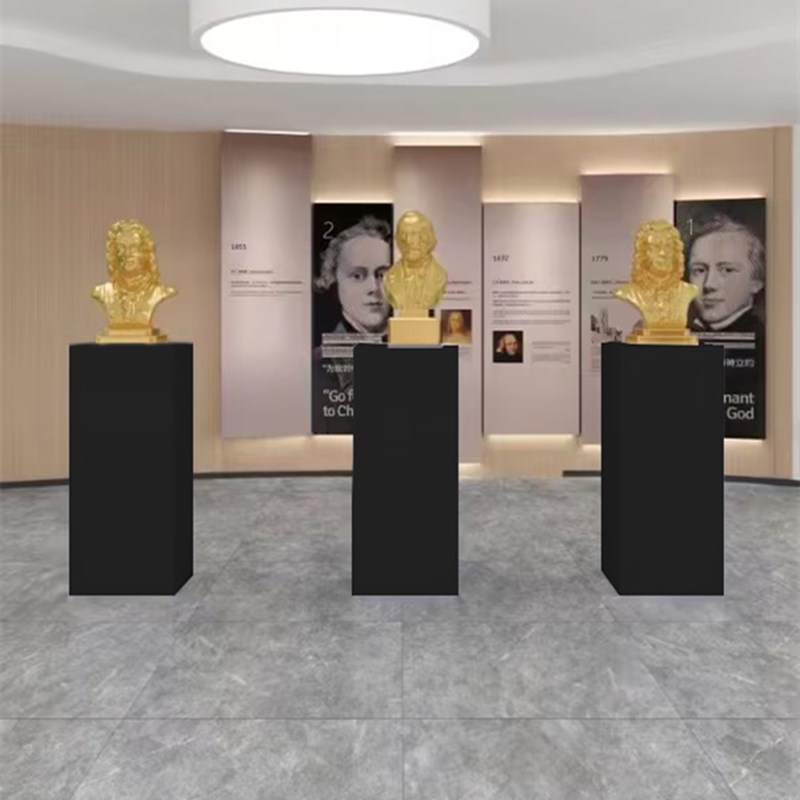 地台展示台模特橱窗站台方形底座立柱商业N会展产品陈列展台黑色