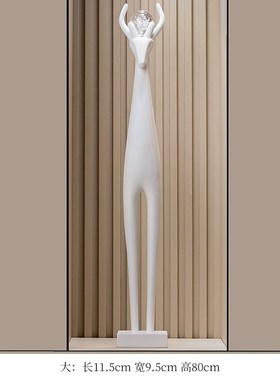 艺术鹿大摆件入户玄关旺宅家w居装饰客厅电视柜瘦细长竖高级工艺