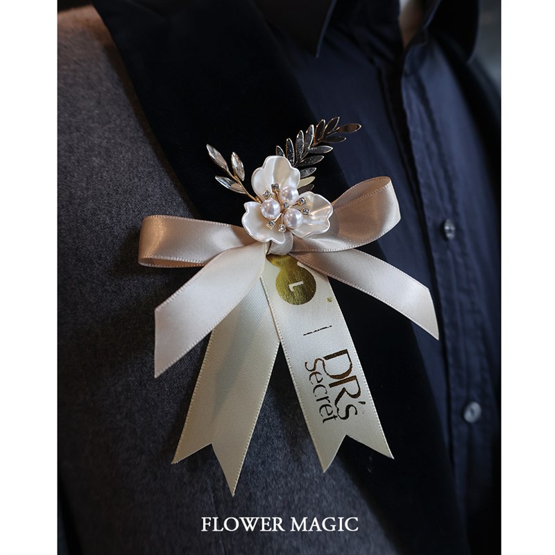 商务胸花贵宾嘉宾公司活动医美香槟C色会议年会开业胸花logo定制