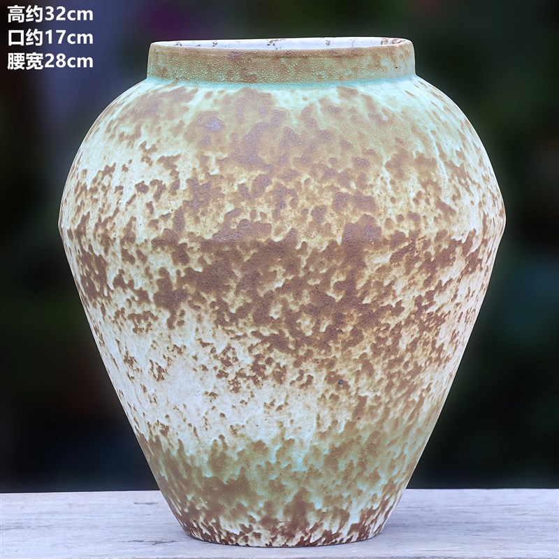 复古多肉a花盆粗陶家用陶瓷三角梅绣球轻奢盆大口径侘寂风多肉花