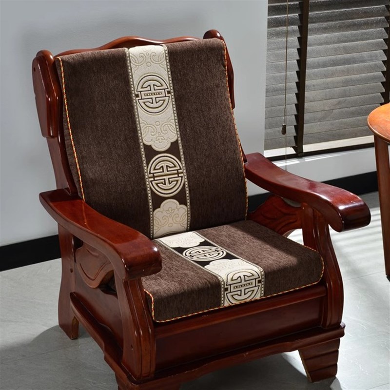 老式沙发坐垫带靠背加厚硬海绵靠垫椅垫I座垫防滑实木红木垫子四