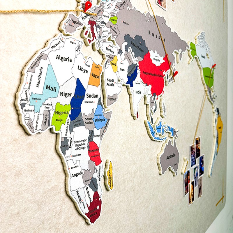 网红环游世界旅行打卡p地图中国城市旅游回忆照片墙立体易安装环