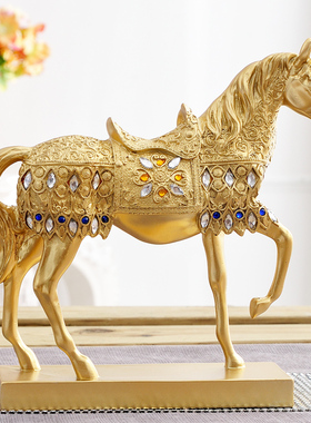 装饰品摆件马酒柜玄关客厅创意招财办公I室桌面中式工艺家居小摆
