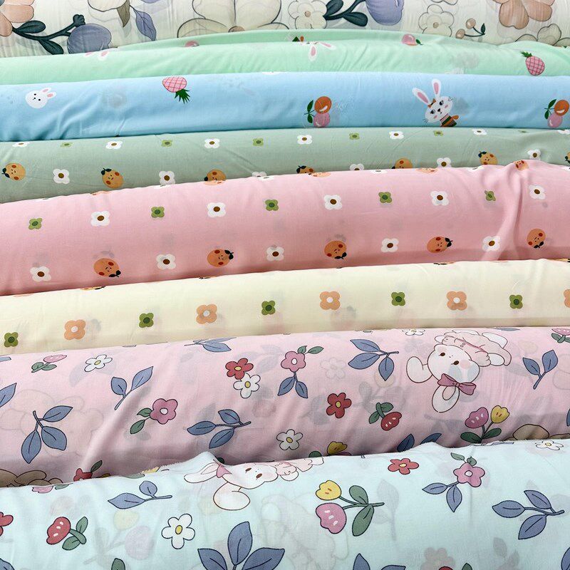 23年新款1.6米l宽 卡通人造棉布料 绵绸布料 婴幼儿睡衣夏凉被面