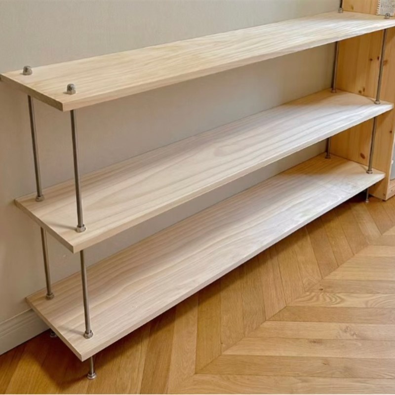 松木实木板松木原木板松木纯实木板松木置物架松T木桌面版隔板书