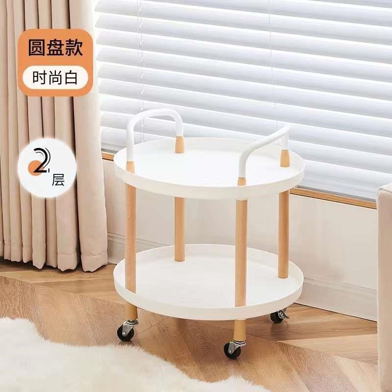 奶油风沙c发边几现代简约客厅可移动茶K几小推车床头侧边柜置物架