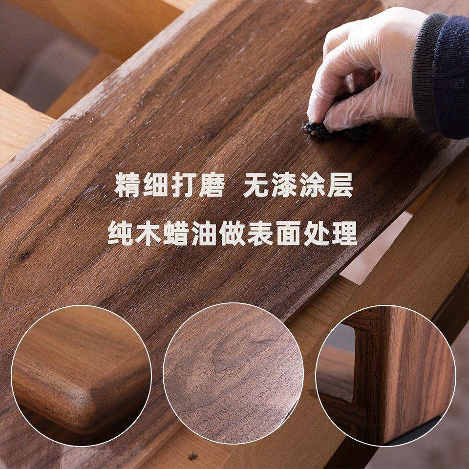 显示器增高架复古屏幕底座垫高黑胡桃木板支架置物架双屏电脑台式